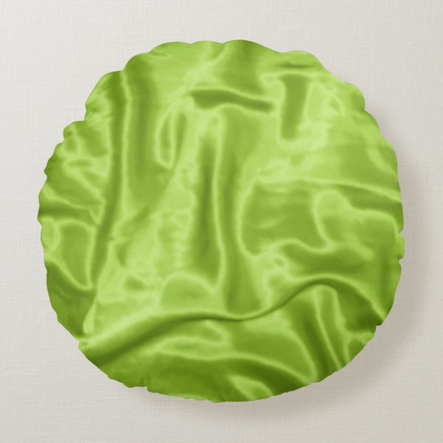 Coussins Ronds Oreiller vert Satin-Round (Devant)