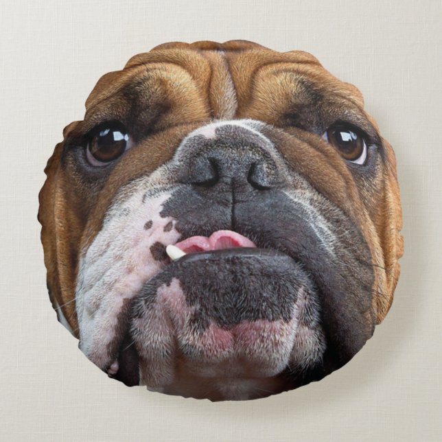 Coussins Ronds Oreillers à lancer de Bulldog anglais (Devant)