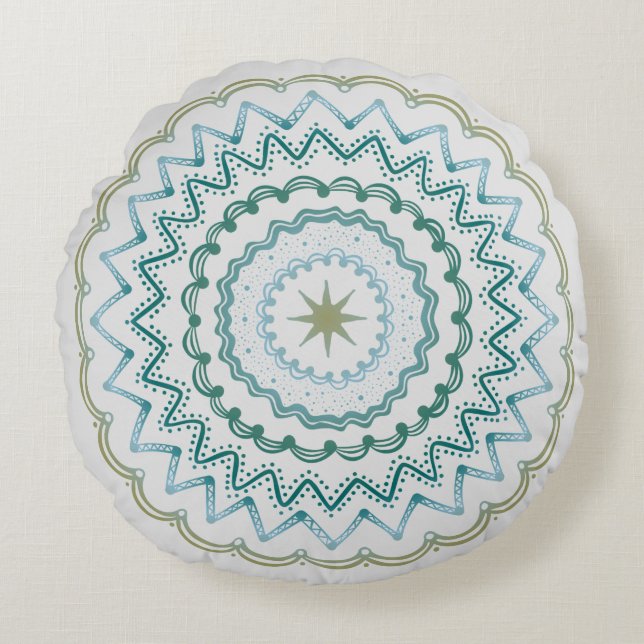 Coussins Ronds Oreillers à lancer de Medallion (Devant)