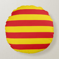 Oreillers à lancer rond avec drapeau de Catalogne