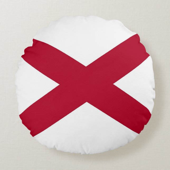 Coussins Ronds Oreillers à lancer rond avec le drapeau de l'Alaba (Devant)