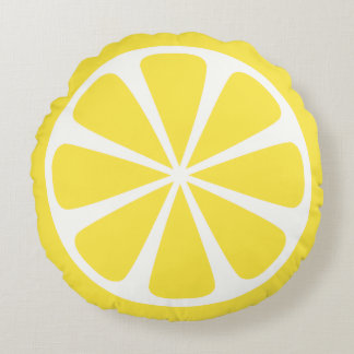 Coussins Ronds Oreillers d'été jaune de la tranche de citron