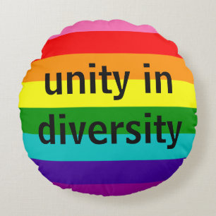 Coussins Ronds Original 8 bandes Arc-en-ciel drapeau LGBT Texte p