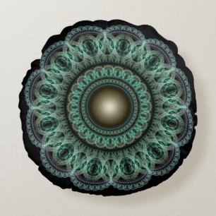 Coussins Ronds Ornement rond fractal mystique