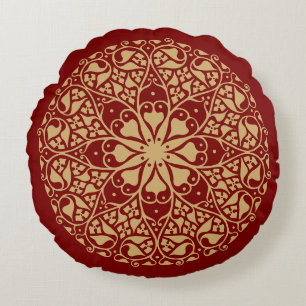 Coussins Ronds Ornement Rond Vintage de Style Bohème