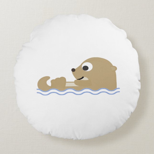 Coussins Ronds Otter flottante mignonne (Devant)