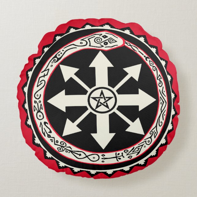 Coussins Ronds Ouroburos Chaos Ouroburos Oreiller (Devant)