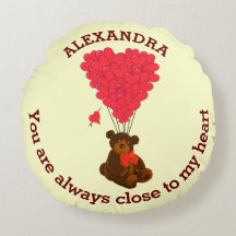 Ours en peluche amusant et coeur rouge personnalis