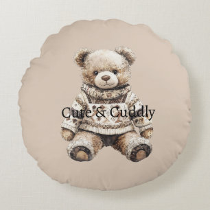 Coussins Ronds Ours en peluche mignon et câlin