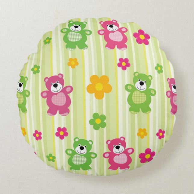Coussins Ronds Ours mignons (Devant)
