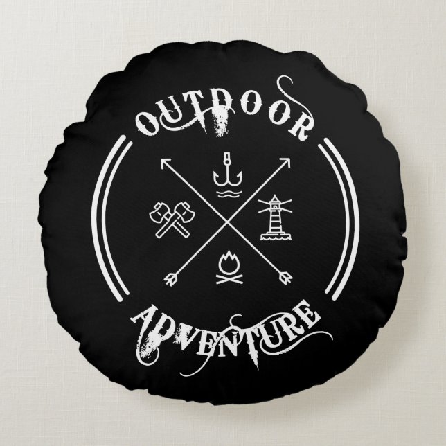 Coussins Ronds Outdoor Adventure Travel (Devant)