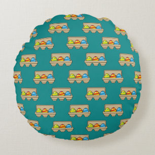 Coussins Ronds Pack de caricatures colorées OEufs de Pâques