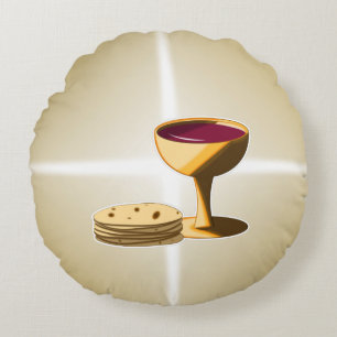 Coussins Ronds Pain et vin sans levain Le Dernier souper Pâques