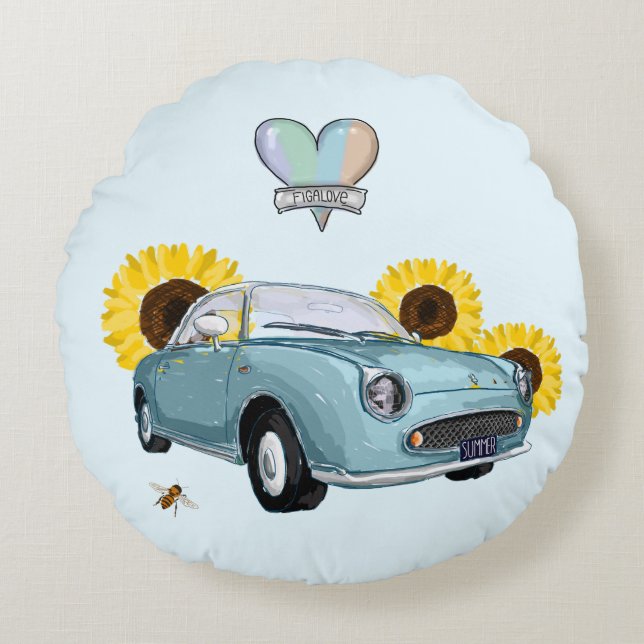 Coussins Ronds Pale Aqua Figaro round pillow (Devant)