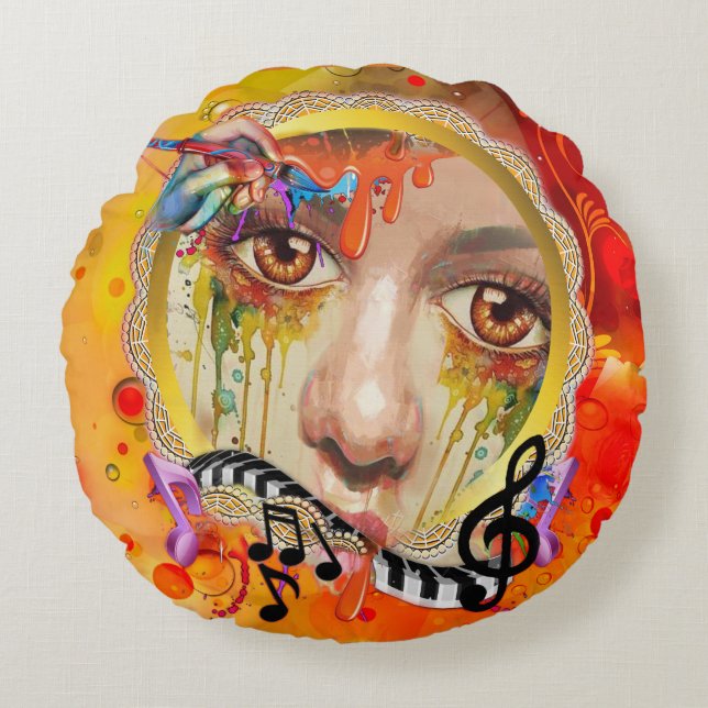 Coussins Ronds Palette Artiste (Devant)