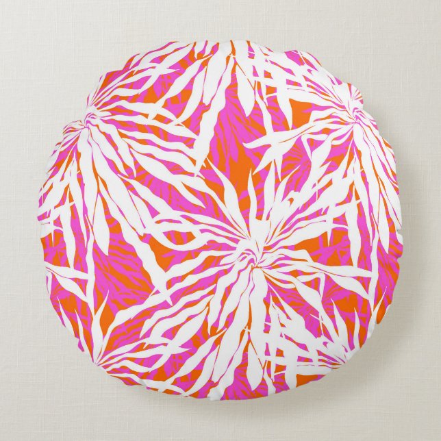 Coussins Ronds Palmettes tropicales (Devant)