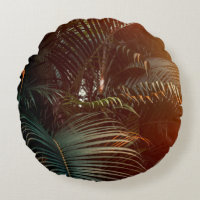 Palmier vert foncé profond feuille motif avec lumi
