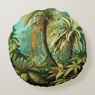 Coussins Ronds Palmiers botaniques Vintages Ernst Haeckel