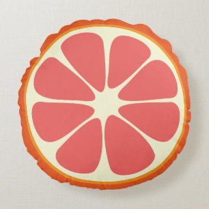 Coussins Ronds Pamplemousse mignonne Foodie Fruit Agrumes tranche