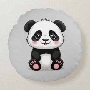 Coussins Ronds Panda de dessin animé adorable
