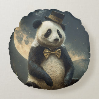 Coussins Ronds Panda Lune Vintage