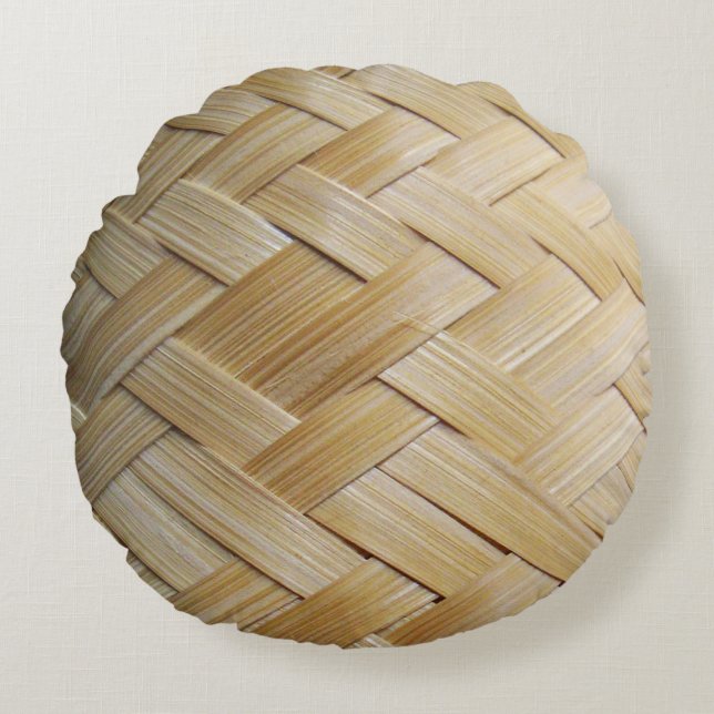 Coussins Ronds Panier de riz bambou thaïlandais laotien Kratip (Devant)