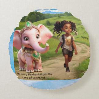 Coussins Ronds Panola & Ivory Elephant Friendship Pillow – Olilea