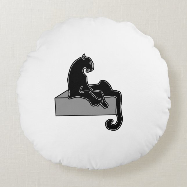 Coussins Ronds Panthère noire (Devant)