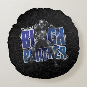 Coussins Ronds Panthère noire   T'Challa - Graphique de panthère 