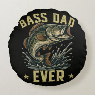 Coussins Ronds Papa de basse à jamais Pêcheur Fête des Pères