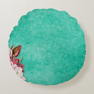Coussins Ronds Papier magnolia fleur vintage vieux