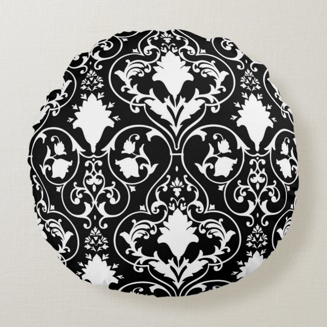 Coussins Ronds Papier peint antique de rouleau (Devant)