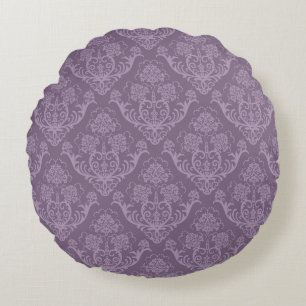 Coussins Ronds Papier peint floral pourpre