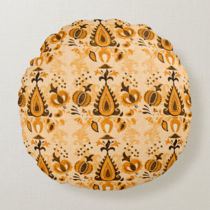 Coussins Ronds Papier peint vintage asiatique fleurs décorées san