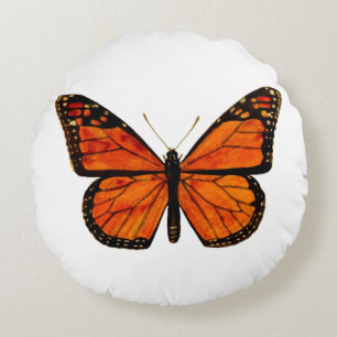 Coussins Ronds Papillon monarque (FOND BLEU)