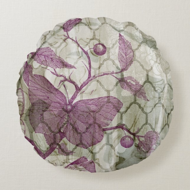 Coussins Ronds Papillons d'arabesque III (Devant)