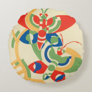 Coussins Ronds Papillons Jazz Pochoir Art Déco vintage