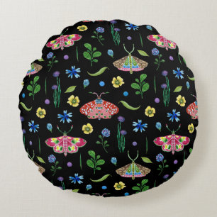 Coussins Ronds Papillons multicolores : Motif transparent