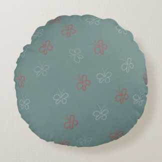 Coussins Ronds Papillons Stars Sage Green