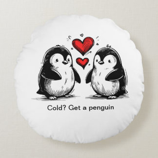 Coussins Ronds Parade d'amour des manchots