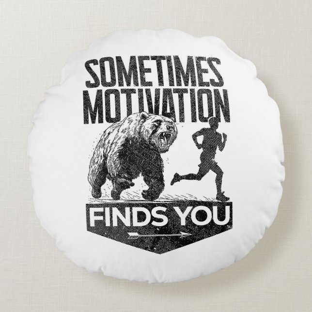 Coussins Ronds Parfois, Motivation Trouve Vous Drôle Courir Motiv (Devant)