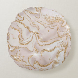 Coussins Ronds Parties scintillant de luxe en marbre