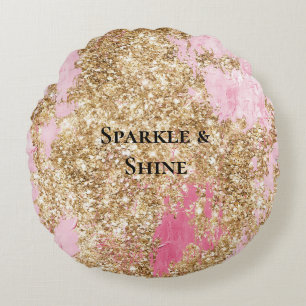Coussins Ronds Parties scintillant d'or rose fille
