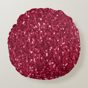 Coussins Ronds Parties scintillant faux brillant rose foncé magen