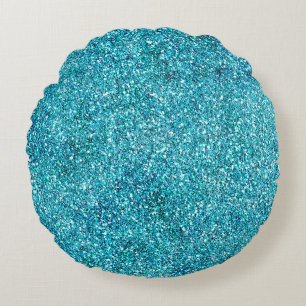 Coussins Ronds Parties scintillant Mermaid Aqua Glitz