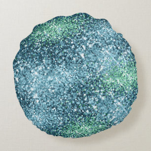Coussins Ronds Parties scintillant Mint Turquoise Aqua Sparkle Me