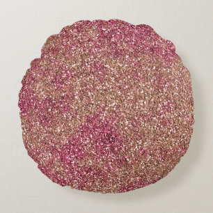 Coussins Ronds Parties scintillant Ombre de bronze rose