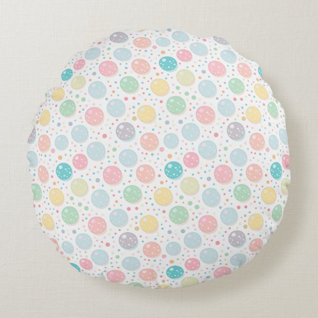 Coussins Ronds Pastel Dots Motif non parfait (Devant)
