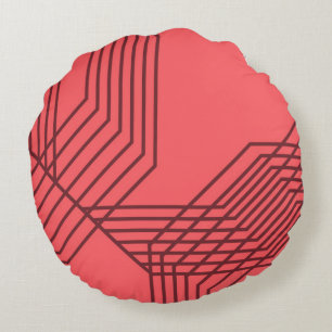 Coussins Ronds Pastel Rouge, simple, moderne, design géométrique