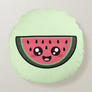 Coussins Ronds Pastèque de Kawaii